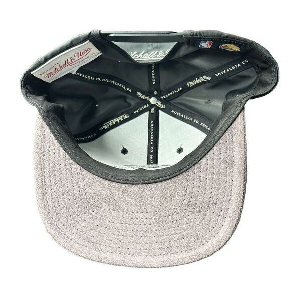 Mitchell & Ness Warriors Snapback Hat Unisex Black/Gray NBA Basketball Cap suede - Picture 4 of 6